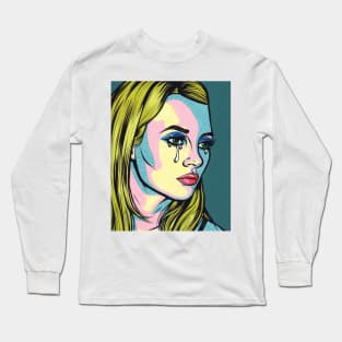 Kate Blonde Crying Comic Girl Long Sleeve T-Shirt